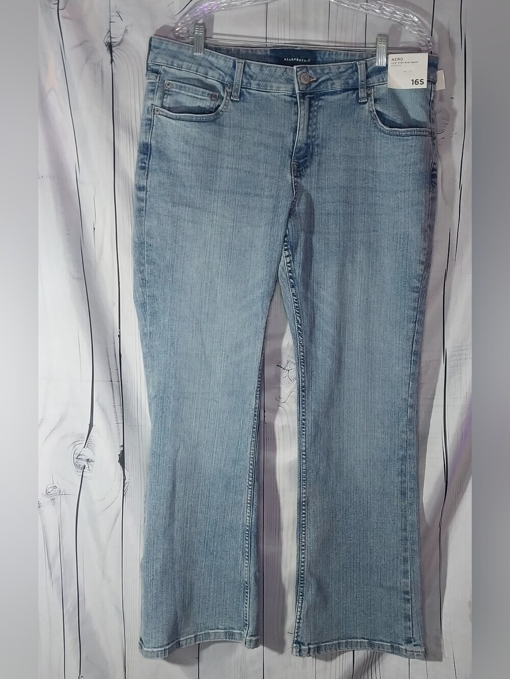 Aeropostale Low-Rise Mini Boot Stretch Y2K Retro Casual Light Blue Jeans NWT